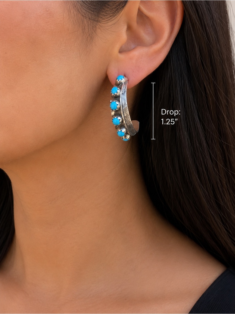 ✨ Chester Charley Navajo Kingman Turquoise Sterling Earrings ✨
